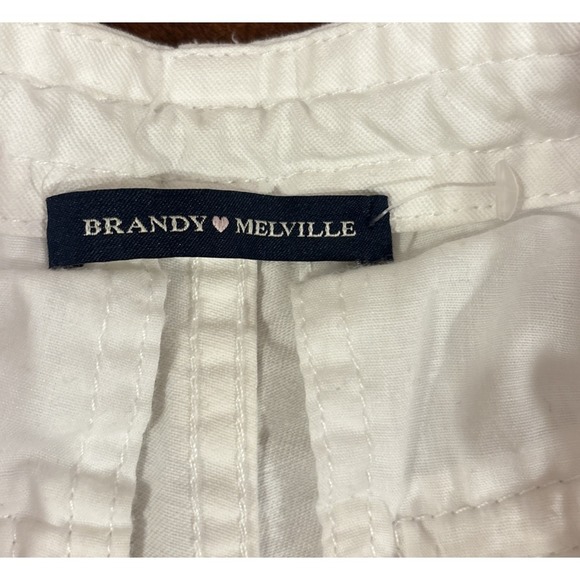 Brandy Melville Women's Adjustable Waist Kim Cargo Pants White Cotton One Size - Picture 3 of 9
